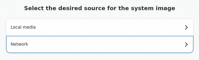 Select desired source for system image